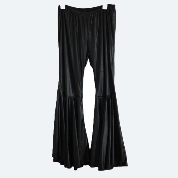 Pants - COPY - Vintage-Style Black Wide-Leg Flared Pants